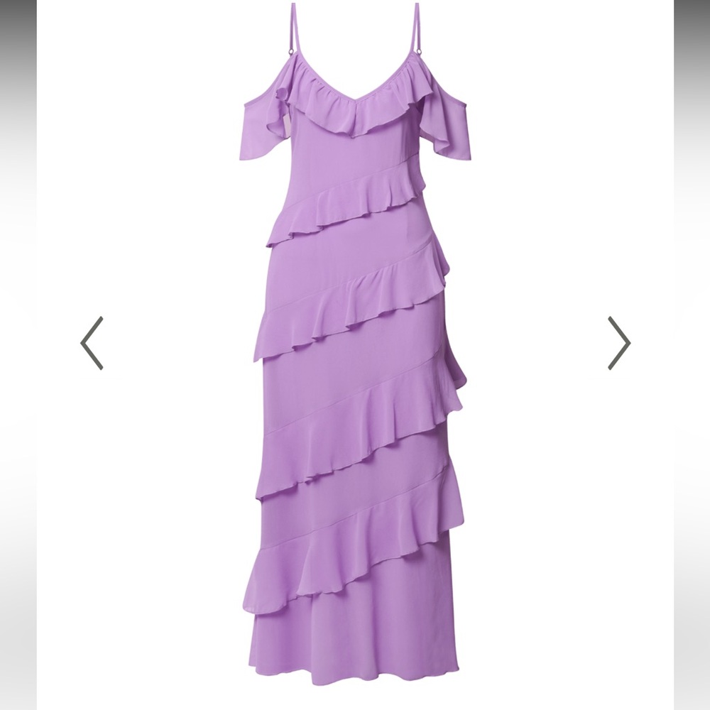 NWT showpo Celaya maxi dress off shoulder lilac